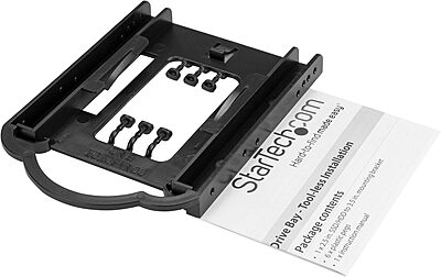 StarTech.com 2.5" HDD / SDD Mounting Bracket for 3.5" Drive Bay - Tool-less Installation - BRACKET125PT, Black
