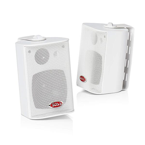 BOSS Audio Systems MR4.3 4-Inch 3-Way Marine Enclosed Speakers (Pair)