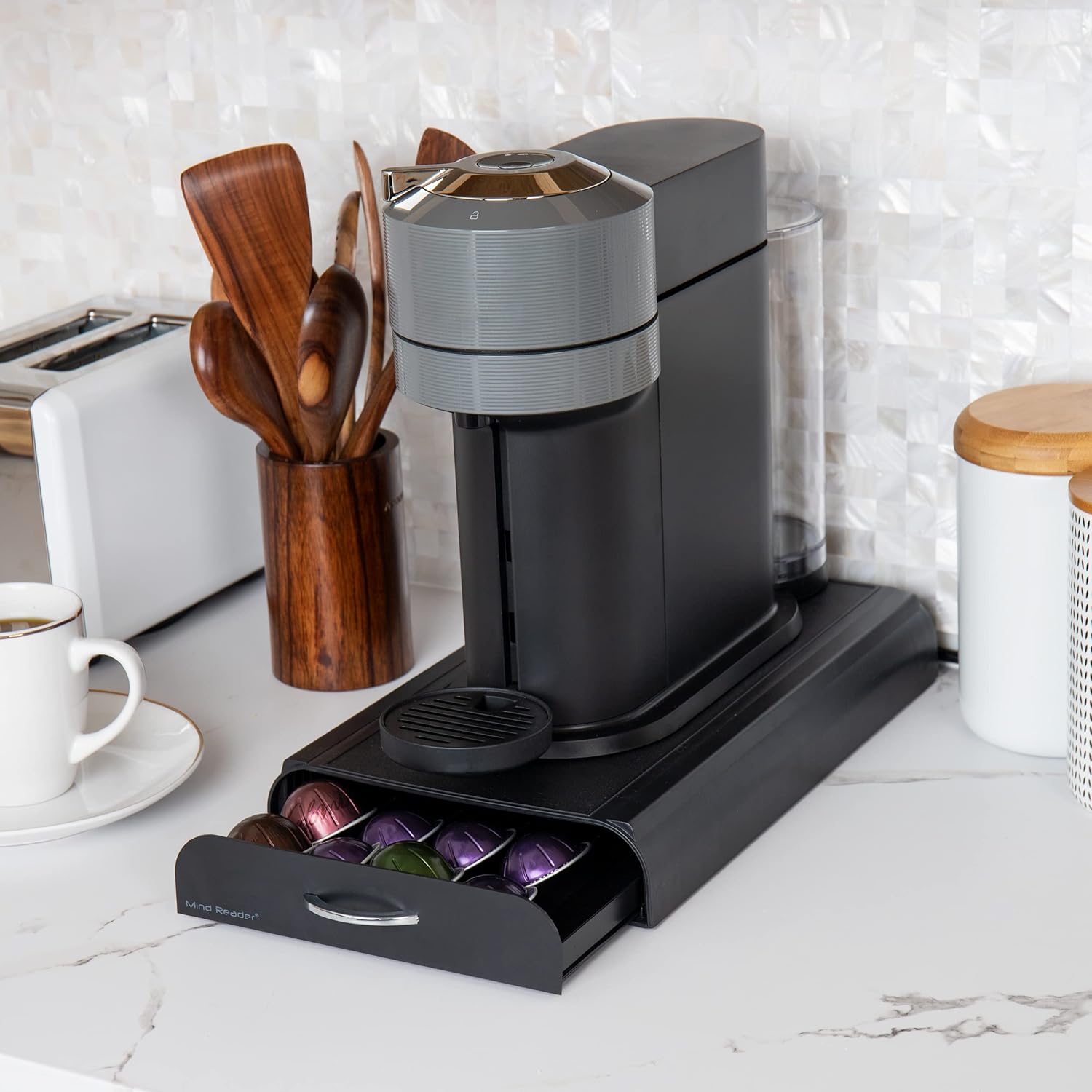 Mind Reader Nespresso Compatible Capsule Drawer, Countertop Organizer, Coffee Pod Holder, Storage, 9.25"L x 15"W x 2"H