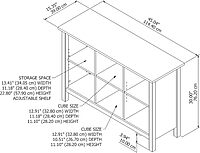 Bush Furniture Mayfield 6 Cube Bookcase in Pure White and Shiplap Gray | Storage for Home Office Workspace Shiplap Gray/Pure