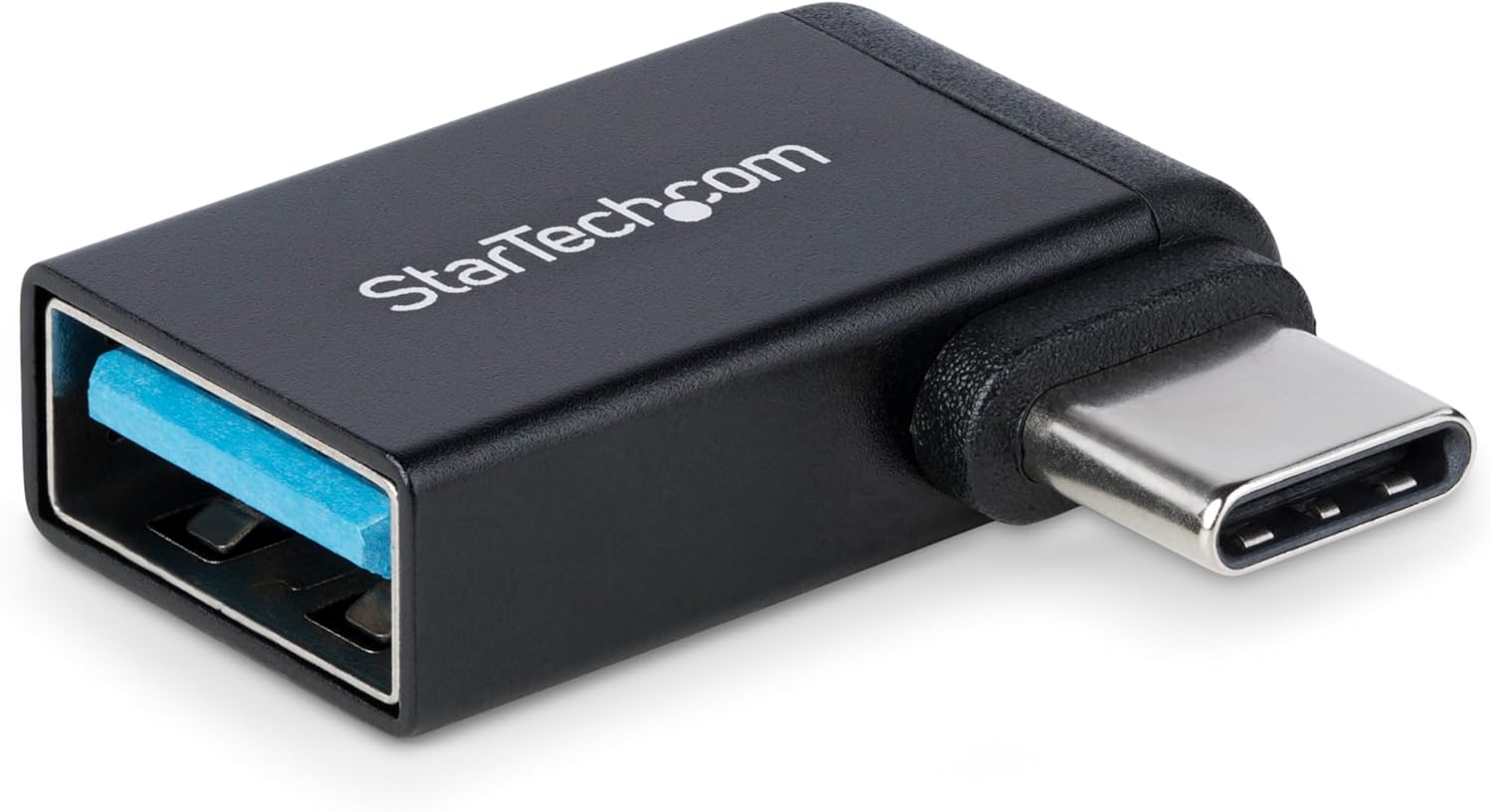 StarTech.com Right Angled USB-C to USB-A Adapter, USB 5Gbps, Compact USB-C Male to USB-A Female Adapter, Metal Housing, M/F