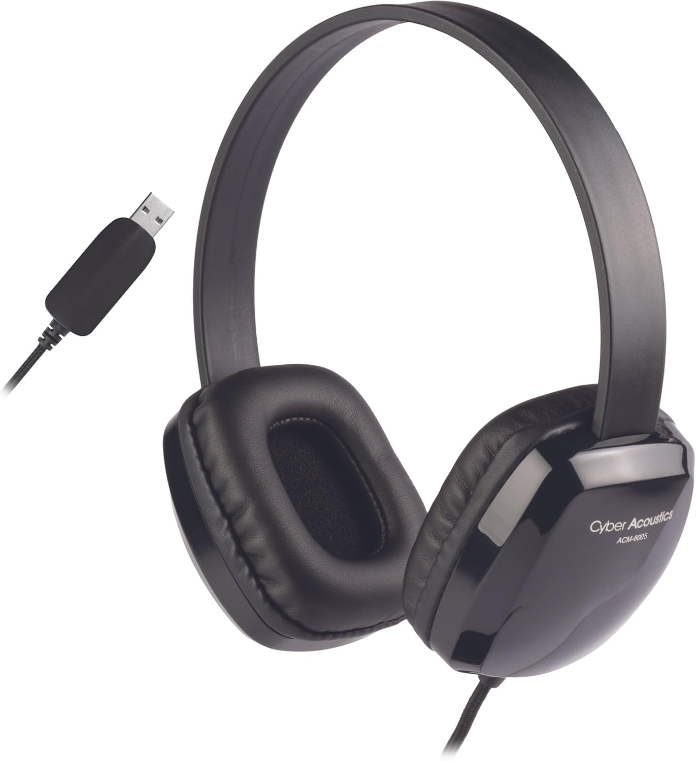 Cyber Acoustics USB Stereo Headphones for PCs and Other USB Devices in The Office, Classroom or Home (ACM-6005) 1 Unit
