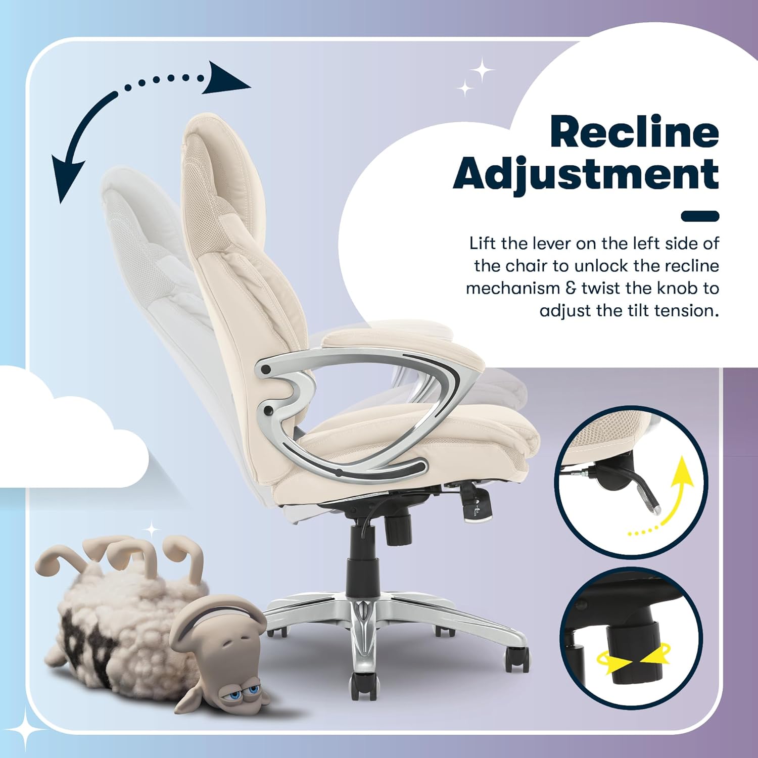 Serta Bryce Executive Office Chair, Ergonomic Computer DeskChairs with Patented AIR Lumbar Support, Bonded Leather