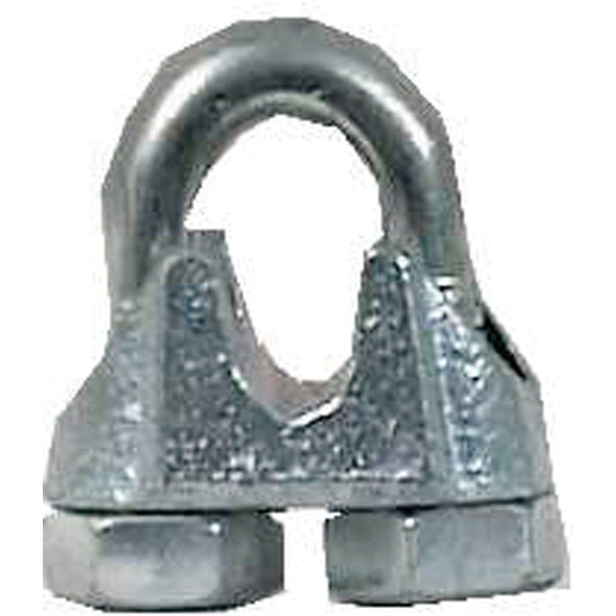 Campbell T7670419 3/32" - 1/8" Wire Rope Clip, Malleable Iron, Galvanized, (Pack of 10)