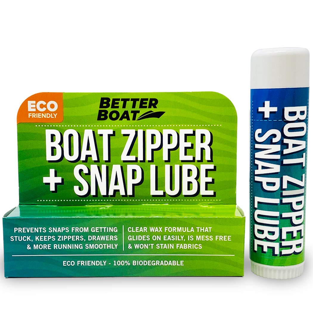 Zipper Wax Zip Lube - Marine Grade Zipper Lubricant Stick and Tool for Boat Canvas, Bimini Snaps, Metal Zippers, Jackets