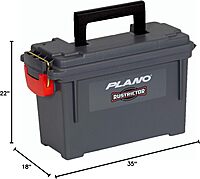Plano Rustrictor Field Ammo Box .50 Caliber, Gray, All-Weather & Anti-Rust Ammo Storage Box, Medium Plastic Ammunition Box