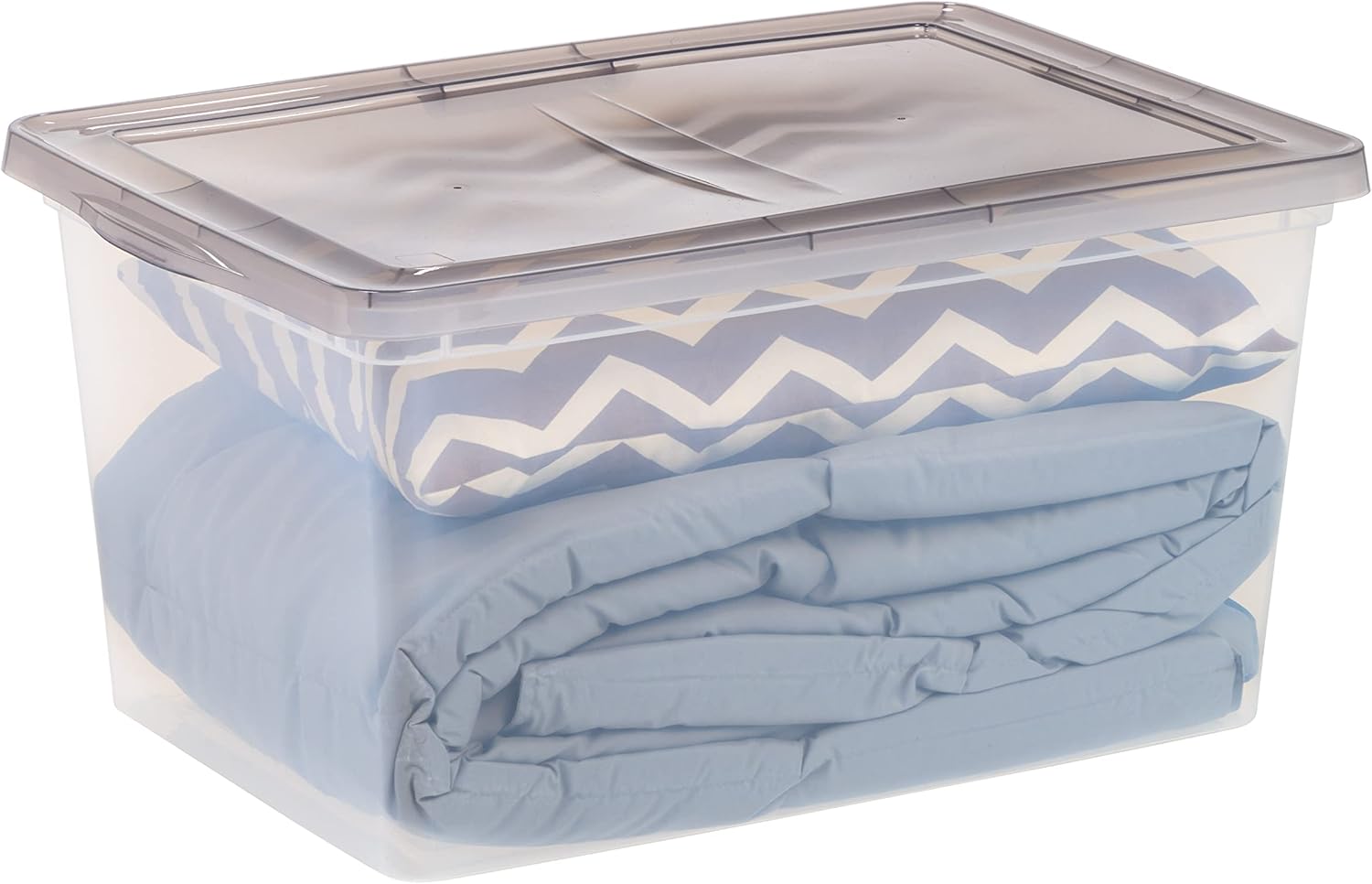 IRIS USA Plastic Storage Bin Tote with Latching Snap Lid, 58 Qt (14.5 Gal) - 5 Pack