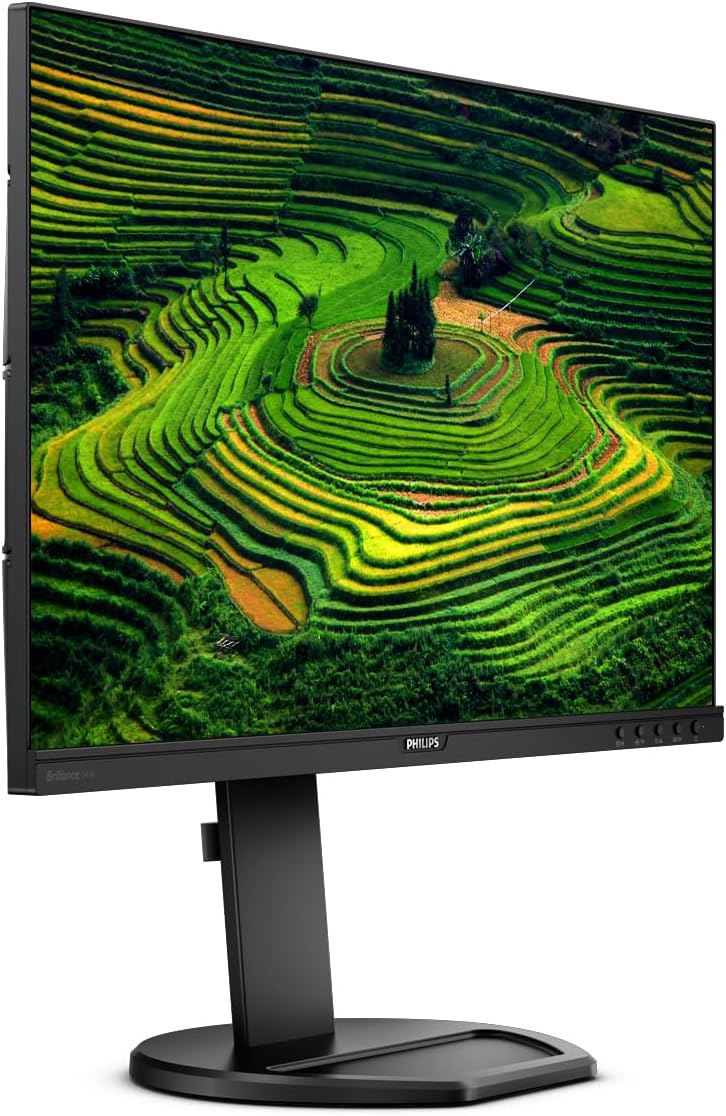 PHILIPS 241B8QJEB/17 24” Monitor, FHD IPS Panel, VGA, DVI, DP, HDMI, USB-Hub, EPEAT, Built-in Speaker, Height Adjustable