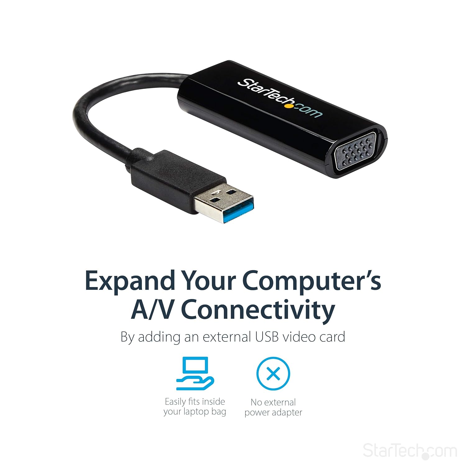 StarTech.com USB 3.0 to VGA Adapter, USB to VGA Monitor Converter for Windows, Slim