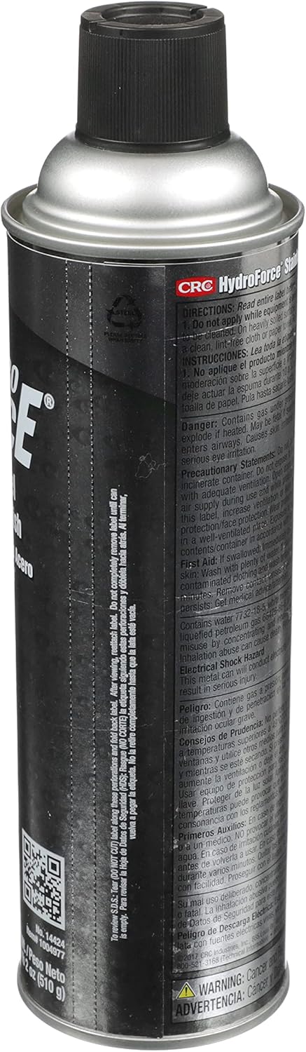 CRC HydroForce Stainless Steel Cleaner & Polish, 20 fl oz Aerosol
