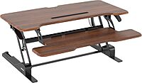 Mount-It! 38in Wide Height Adjustable Standing Desk Converter with Keyboard Tray