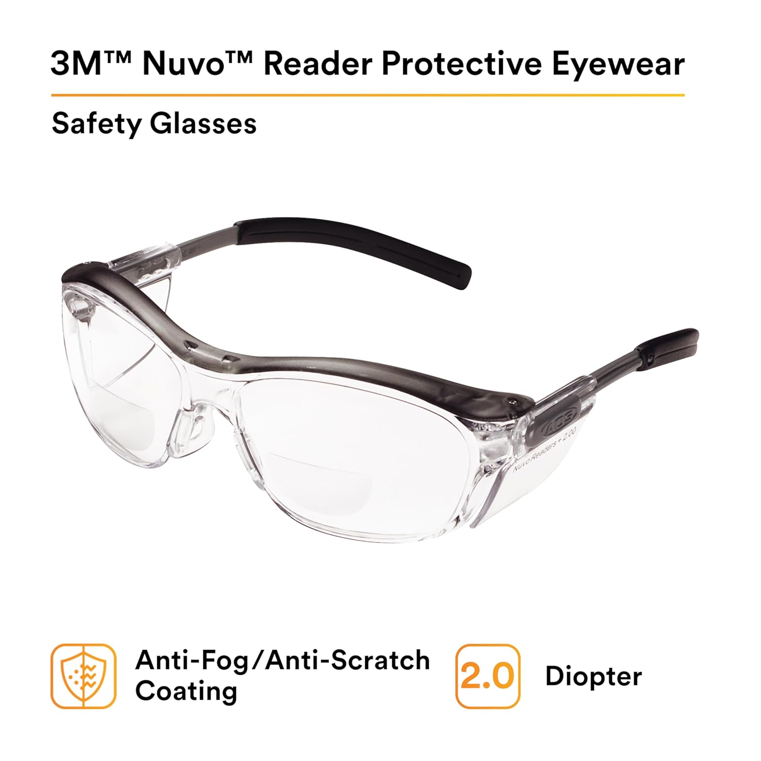 3M Nuvo Reader Protective Eyewear Safety Glasses