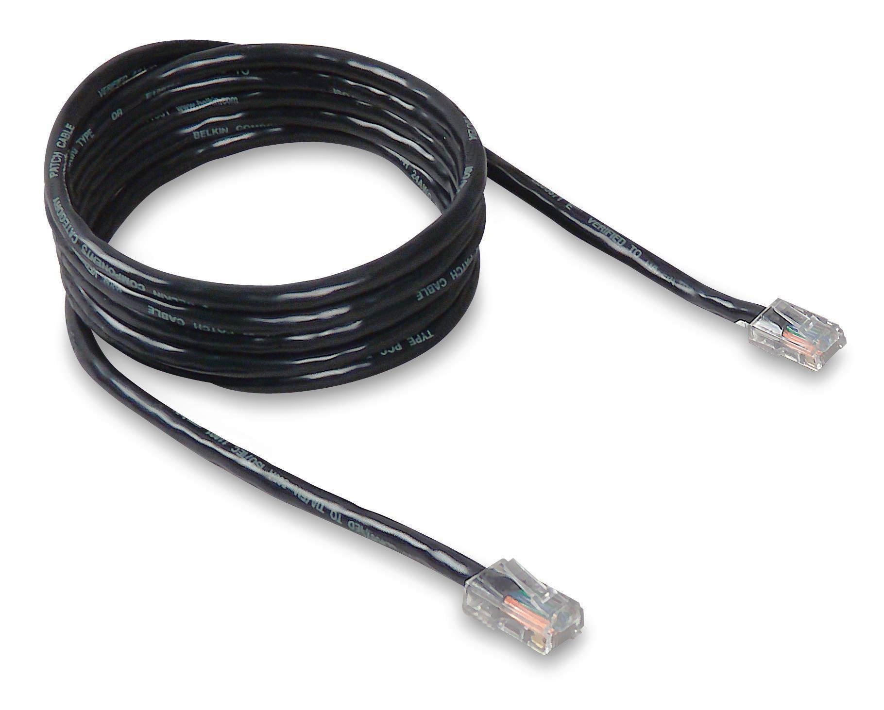 Belkin - Patch cable - RJ-45 (M) to RJ-45 (M) - 3 ft - CAT 5e - molded - black