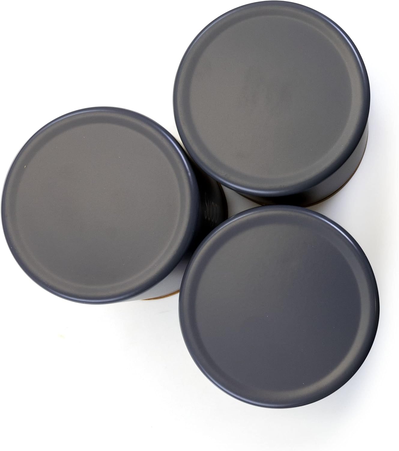 MegaChef Charcoal Gray and Bamboo 4-Piece Canister Set