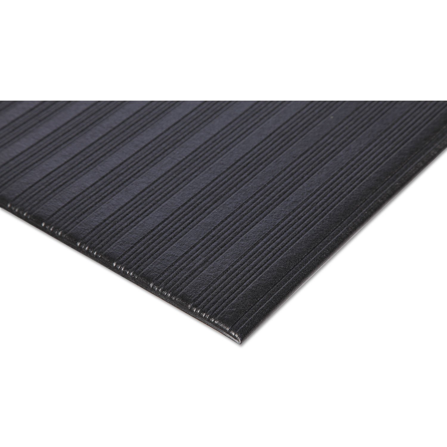 Crown FL2436BK Ribbed Vinyl Anti-Fatigue Mat, 24 x 36, Black