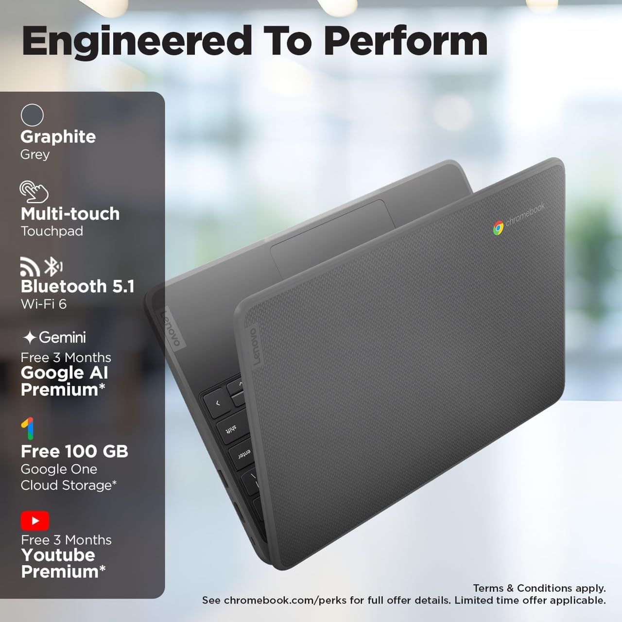 Lenovo 100e Chromebook Gen 4 82W0000WUS 11.6" Chromebook - HD - Octa-core (ARM Cortex A76 + Cortex A55) - 4 GB