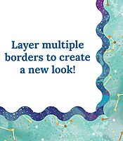 Carson-Dellosa Galaxy Scalloped Bulletin Board Borders, 3ft x 2-1/4in, Constellations, Pack Of 13 Strips