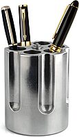 Barbuzzo Revolver Pen Holder & Paperweight, Cast Aluminum Desk Organizer