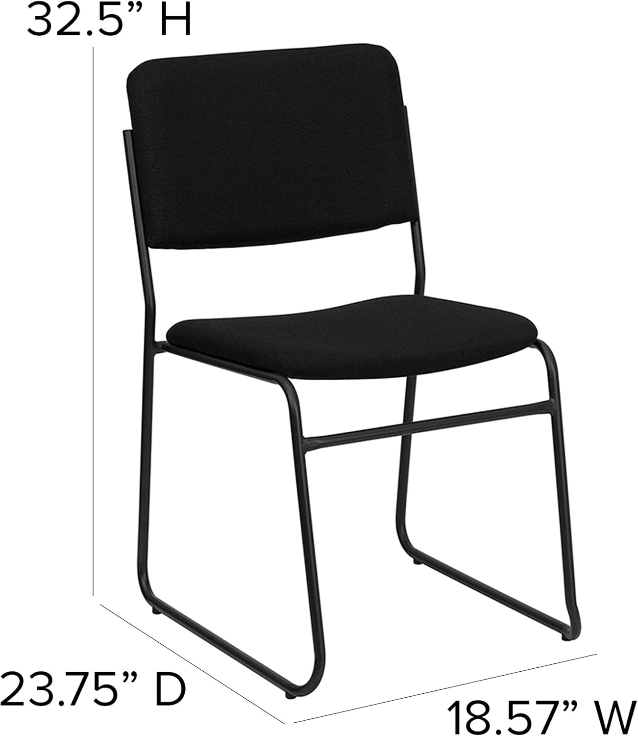 Flash Furniture HERCULES Series 500 lb Capacity High Density Stacking Chair with Sled Base