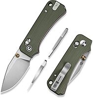 CIVIVI Small Pocket Knife for EDC, Baby Banter 2 - TG Crossbar Lock folding Knife with 2.34" 14C28N Blade Two-toned G10 Handle, Titanium Thumb Stud Opener C24074-1