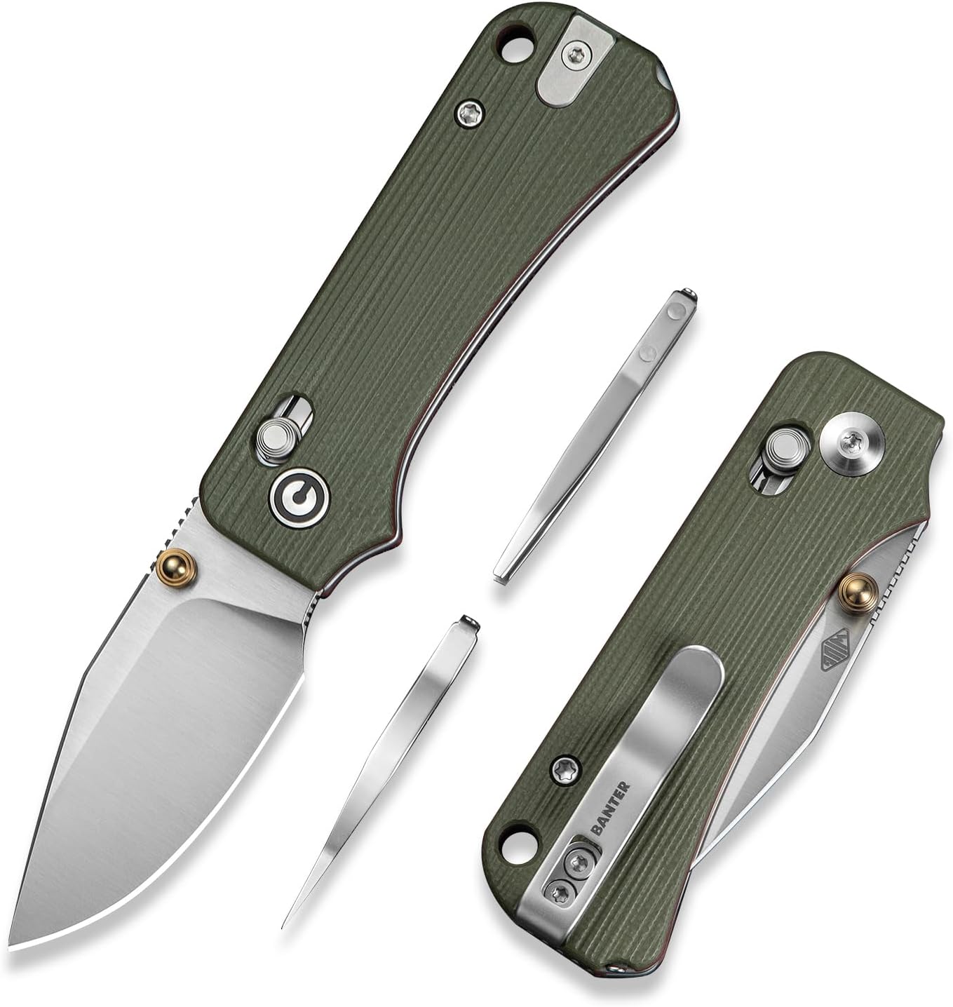 CIVIVI Small Pocket Knife for EDC, Baby Banter 2 - TG Crossbar Lock folding Knife with 2.34" 14C28N Blade Two-toned G10
