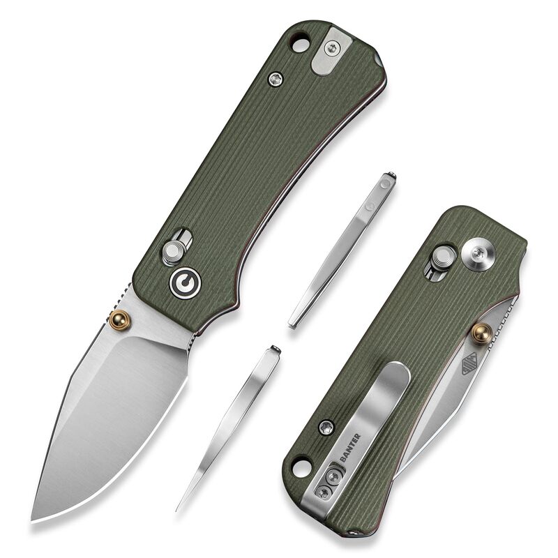 CIVIVI Small Pocket Knife for EDC, Baby Banter 2 - TG Crossbar Lock folding Knife with 2.34" 14C28N Blade Two-toned G10 Handle, Titanium Thumb Stud Opener C24074-1