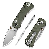 CIVIVI Small Pocket Knife for EDC, Baby Banter 2 - TG Crossbar Lock folding Knife with 2.34" 14C28N Blade Two-toned G10 Handle, Titanium Thumb Stud Opener C24074-1