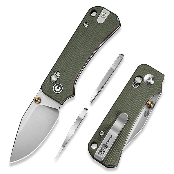 CIVIVI Small Pocket Knife for EDC, Baby Banter 2 - TG Crossbar Lock folding Knife with 2.34" 14C28N Blade Two-toned G10 Handle, Titanium Thumb Stud Opener C24074-1
