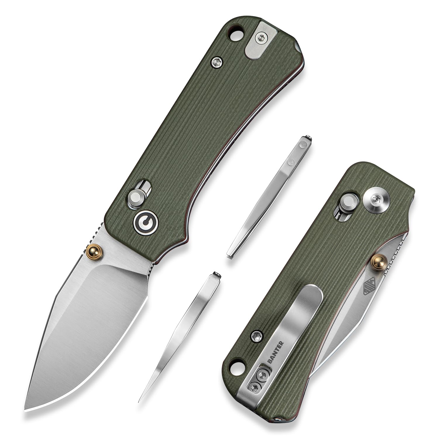 CIVIVI Small Pocket Knife for EDC, Baby Banter 2 - TG Crossbar Lock folding Knife with 2.34" 14C28N Blade Two-toned G10