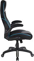 OSP Home Furnishings Xeno Ergonomic Adjustable Faux Leather Gaming Chair with Integrated Headrest and Airflow Cooling Material