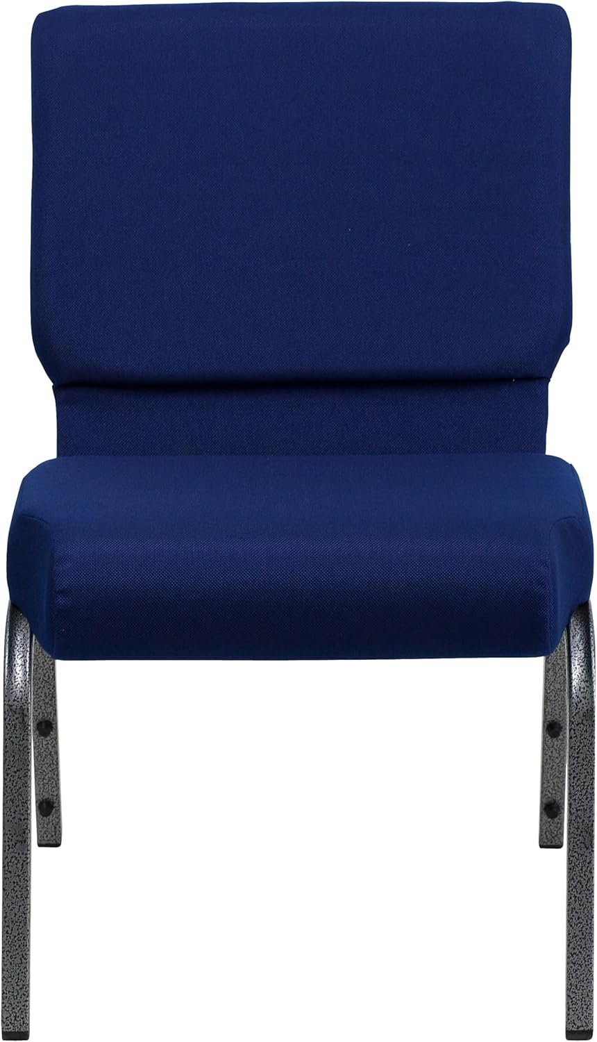 Flash Furniture HERCULES Series 21inW Stackable Church Chair, Navy Blue/Silvervein