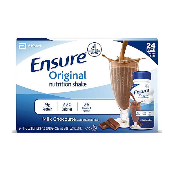 Ensure Original Nutrition Shakes, Milk Chocolate, 8 Oz, Pack Of 24