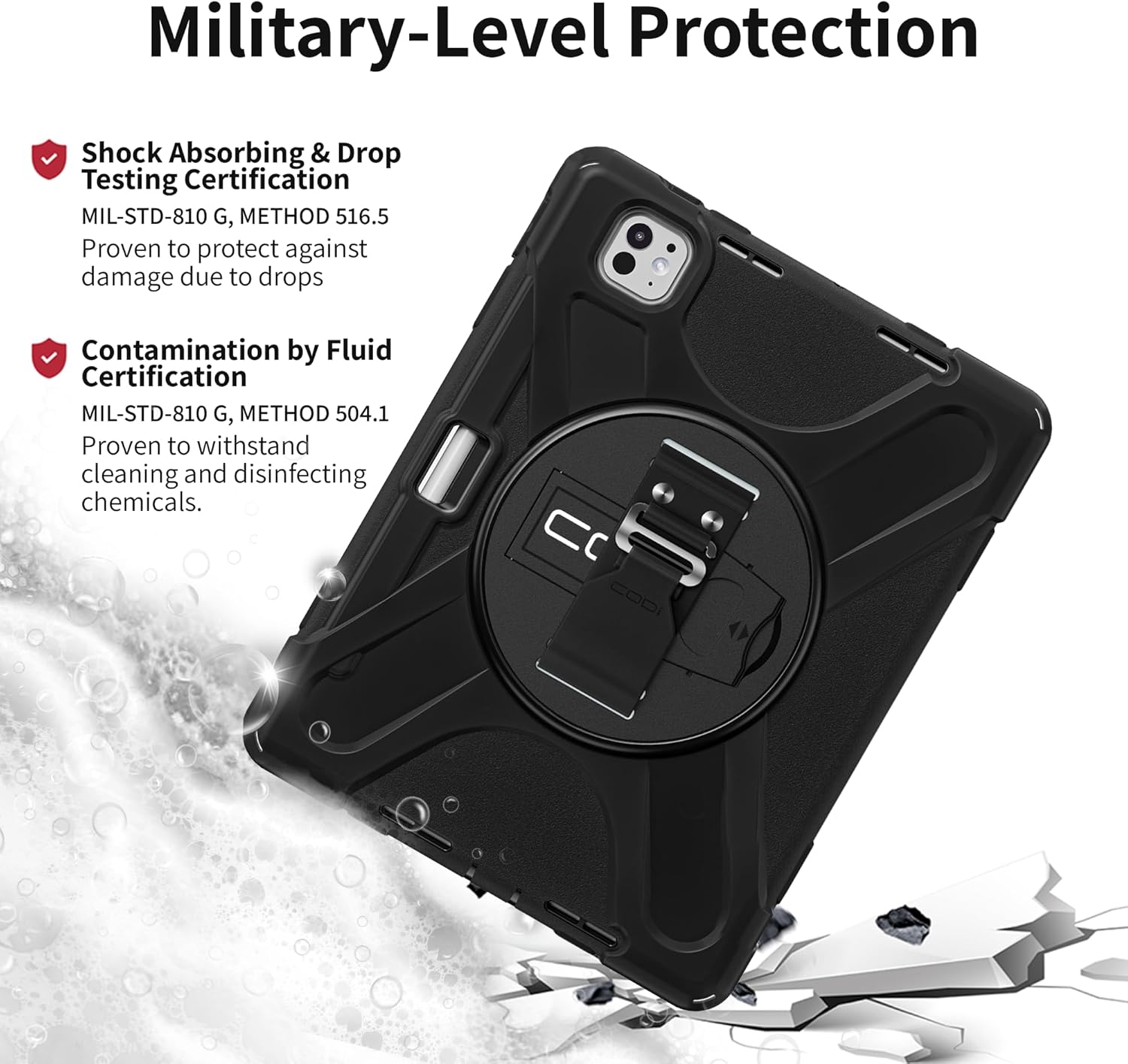 CODi Rugged Case for iPad Pro 11" (M4) (2024) | 360° Protection, Drop-Test & Fluid Contamination Certified