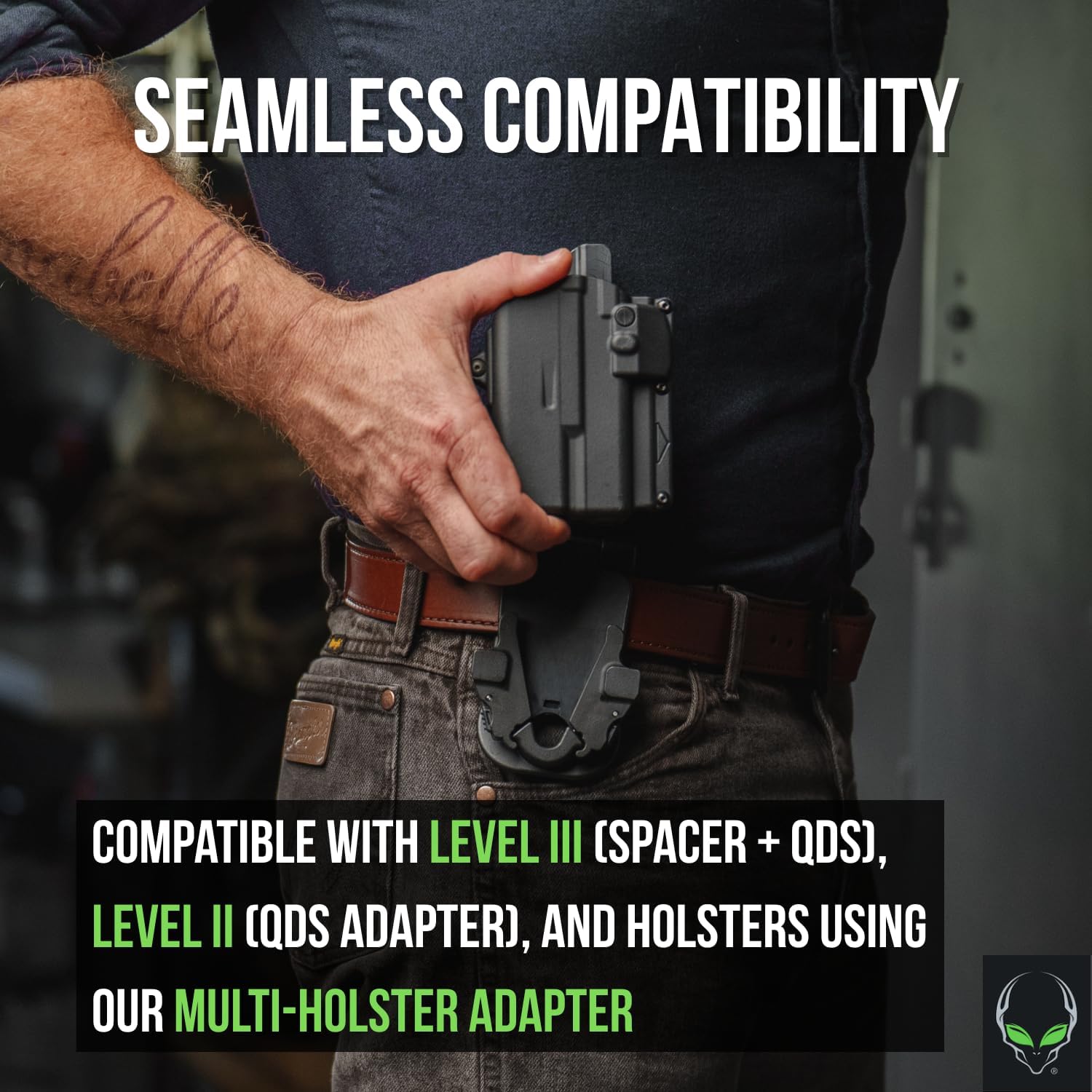 Alien Gear Locking Belt Slide – Fits 1.5” to 2.25” Belts – QDS Compatible Holster Attachment – Professional-Grade Security