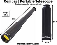 Humvee Monocular Telescope, for Men, Camping, for Hunting, Fishing, Cruises, Hiking, Military Gear, Great Tactical Gear