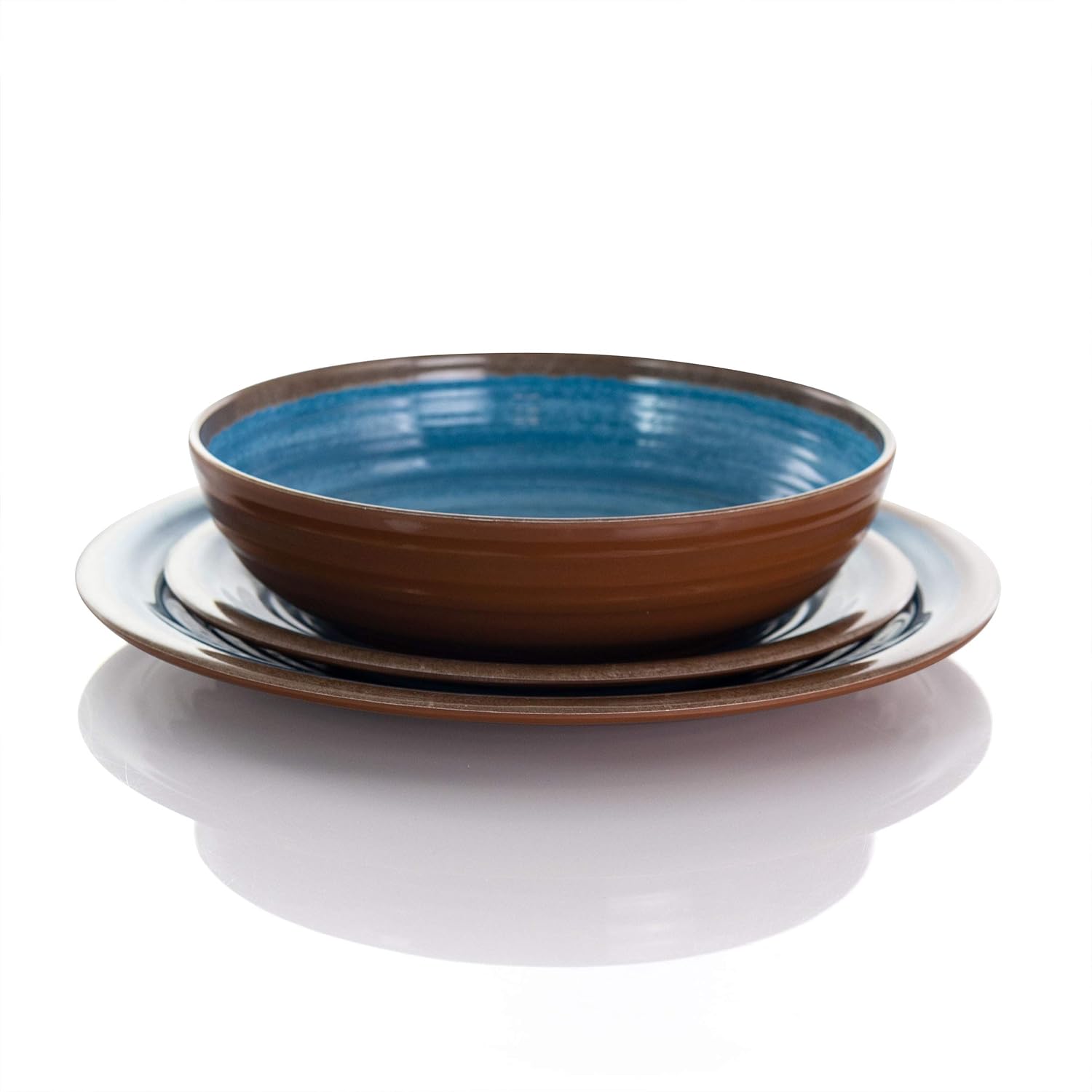 Elama 12-Piece Lightweight Melamine Dinnerware Set