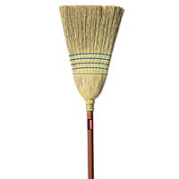 Rubbermaid Commercial Products Heavy-Duty Corn Broom, 1 1/8" Wood Handle, Blue, 58" Length, 12" Brush Face