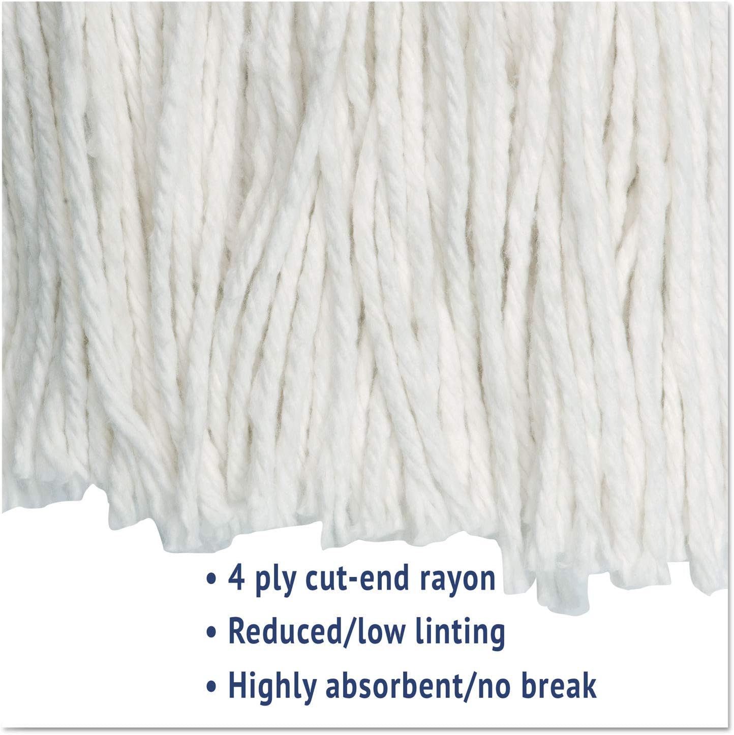 Boardwalk Cut-End Rayon Wet Mop Head, #24, White