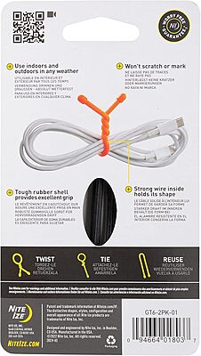 Nite Ize Original Gear Tie Reusable Rubber Twist Ties
