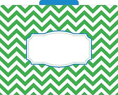 BARKER CREEK Designer File Folders, Nautical Chevron, Multicolor Chevrons on Outside, Bright Colors on Inside, Letter Size