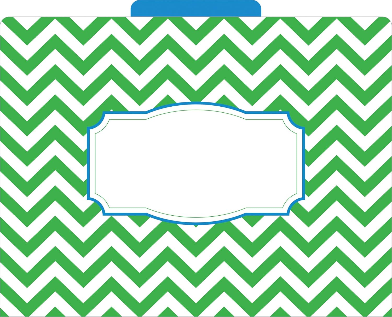 BARKER CREEK Designer File Folders, Nautical Chevron, Multicolor Chevrons on Outside, Bright Colors on Inside, Letter Size