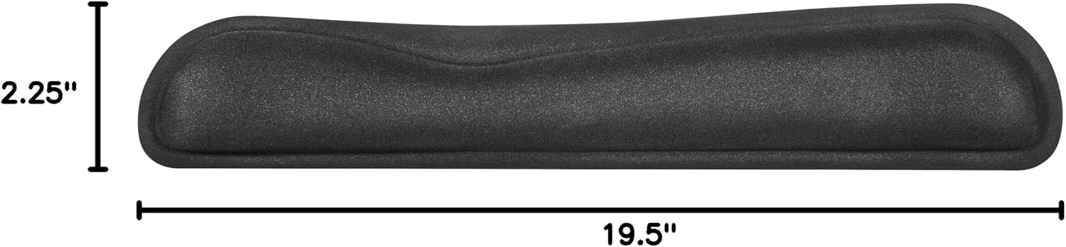 Allsop Ergoprene Gel Wrist Rest, 4-13/16inL x 17-1/2inW x 1inH, Black, 30192