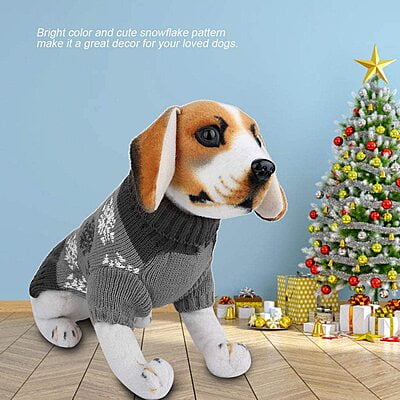 DOG CHRISTMAS KNITTED JUMPER GREY - Small DOG CHRISTMAS KNITTED JUMPER GREY - Small