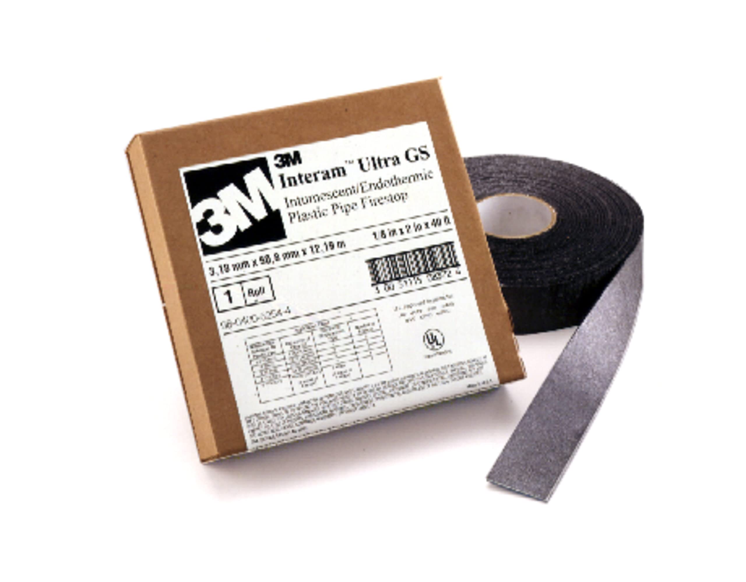 3M Fire Barrier Ultra GS Wrap Strip, Cost Effective, Graphite-Based Intumescent Firestop, 2 in x 40 ft, 1 Roll