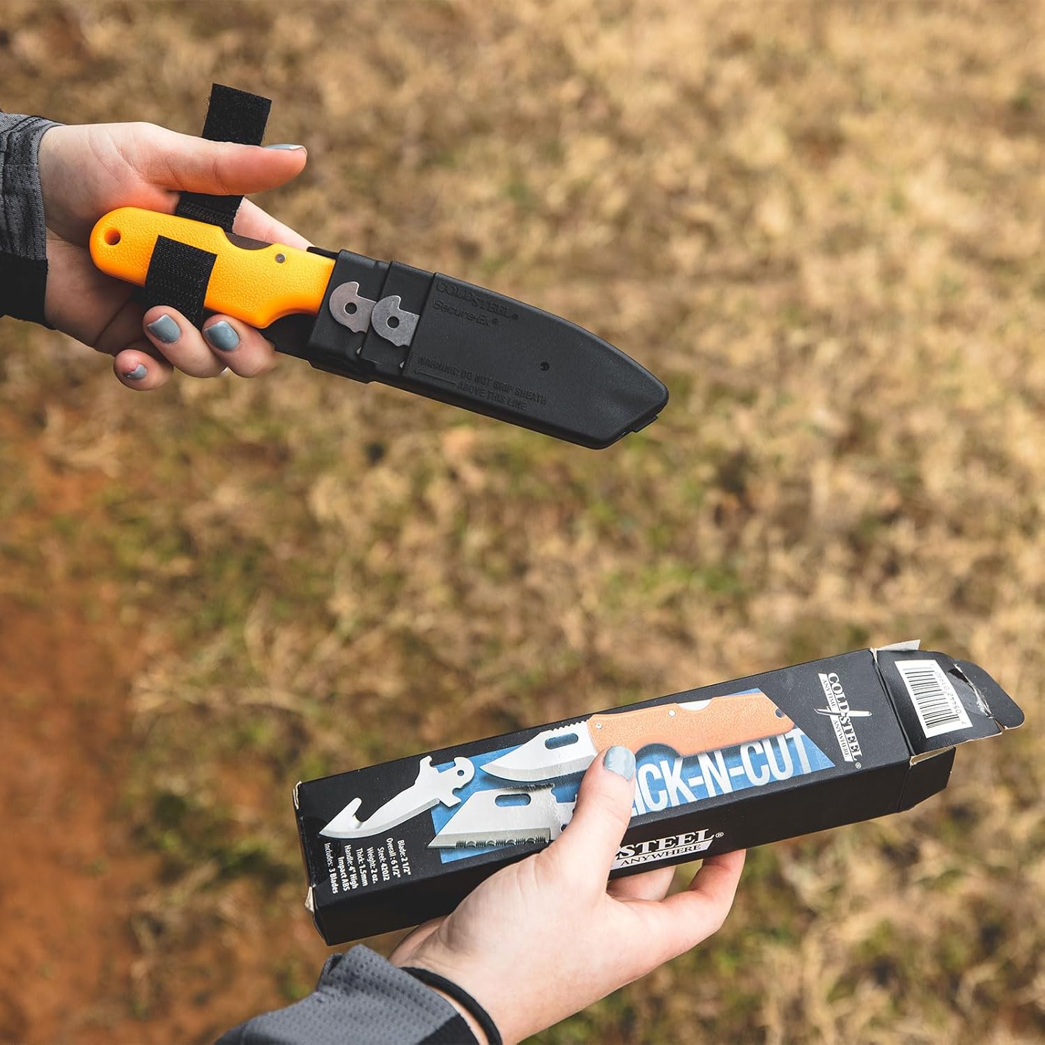Cold Steel Click N Cut - Hunters Fixed Blade Knife | Durable 420J2 Steel Compact Hunting & Hiking Multiple Replaceable
