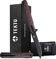 TEKTO F2 Bravo Folding Pocket Knife - D2 Steel Blade, Ceramic Ball Bearings - EDC - Snap