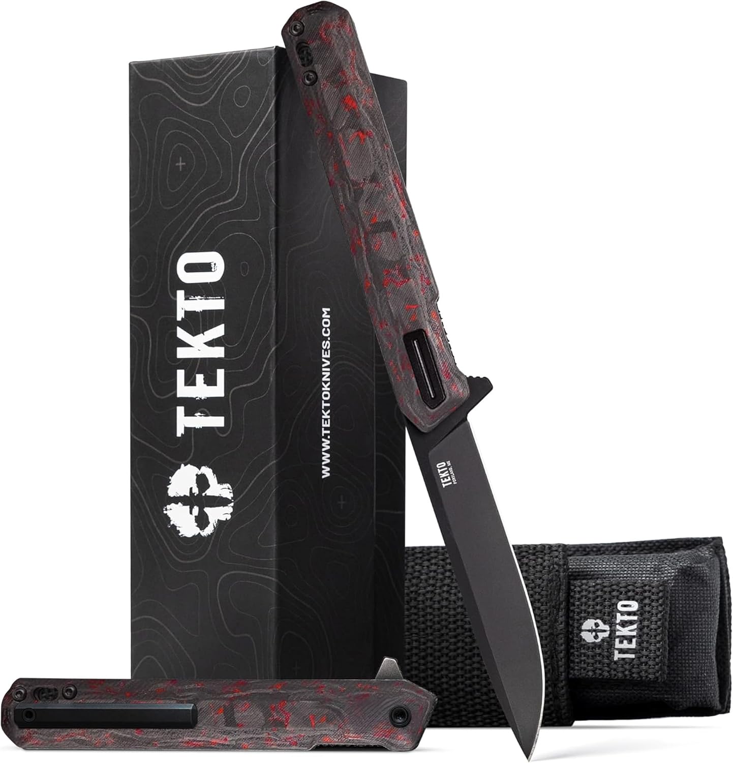 TEKTO F2 Bravo Folding Pocket Knife - D2 Steel Blade, Ceramic Ball Bearings - EDC - Snap