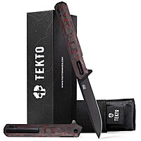 TEKTO F2 Bravo Folding Pocket Knife - D2 Steel Blade, Ceramic Ball Bearings - EDC - Snap