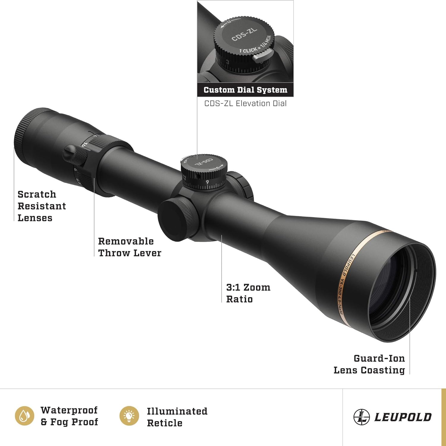 Leupold VX-3HD Riflescope with CDS-ZL ZeroLock Dial