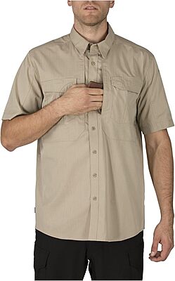 5.11 Tactical Mens Stryke Button Down Short Sleeve Shirt with Pockets